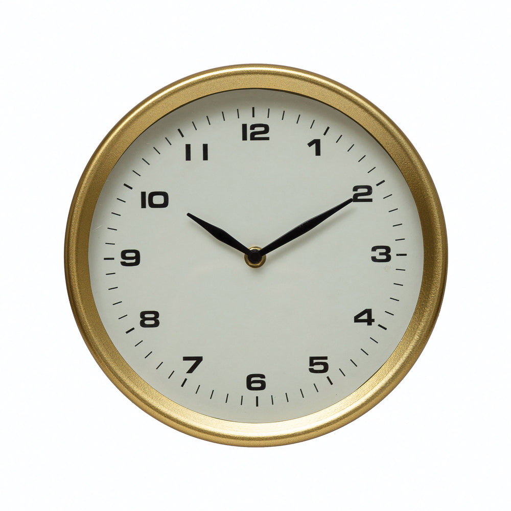 9" Brass Metal Table Clock