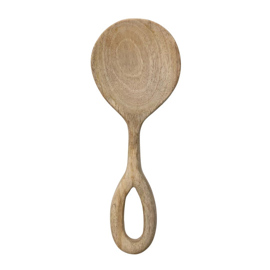 Hand-Carved Mango Wood Spoon, Bleached