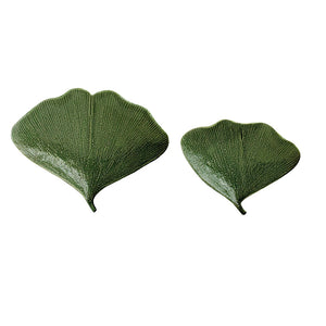 Debossed Stoneware Gingko Leaf Shaped Plate (Multiple Sizes)