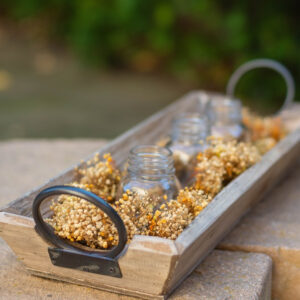 Wooden Tray w Metal Handles