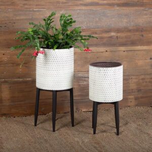 Metal Flower Pot on Metal Stand (Multiple Sizes)