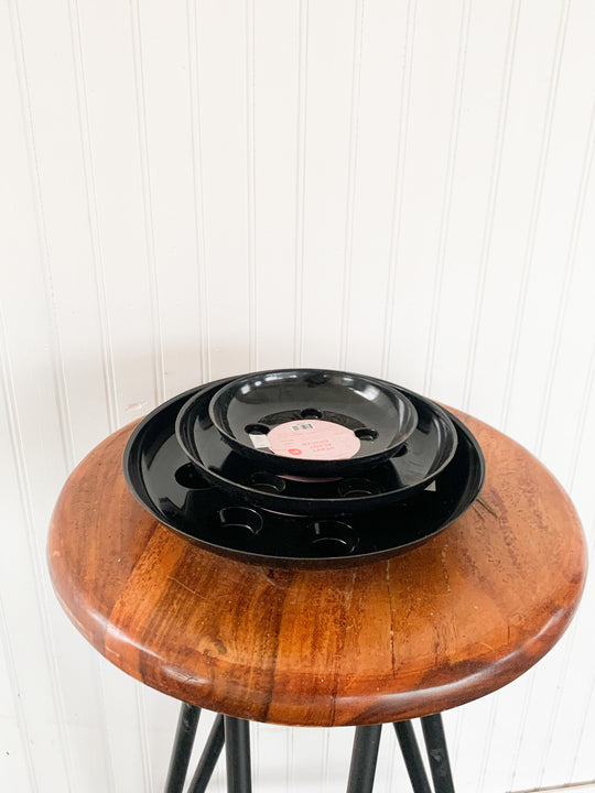 Black Carpet Saver Heavy Footed Saucer (Multiple Sizes)