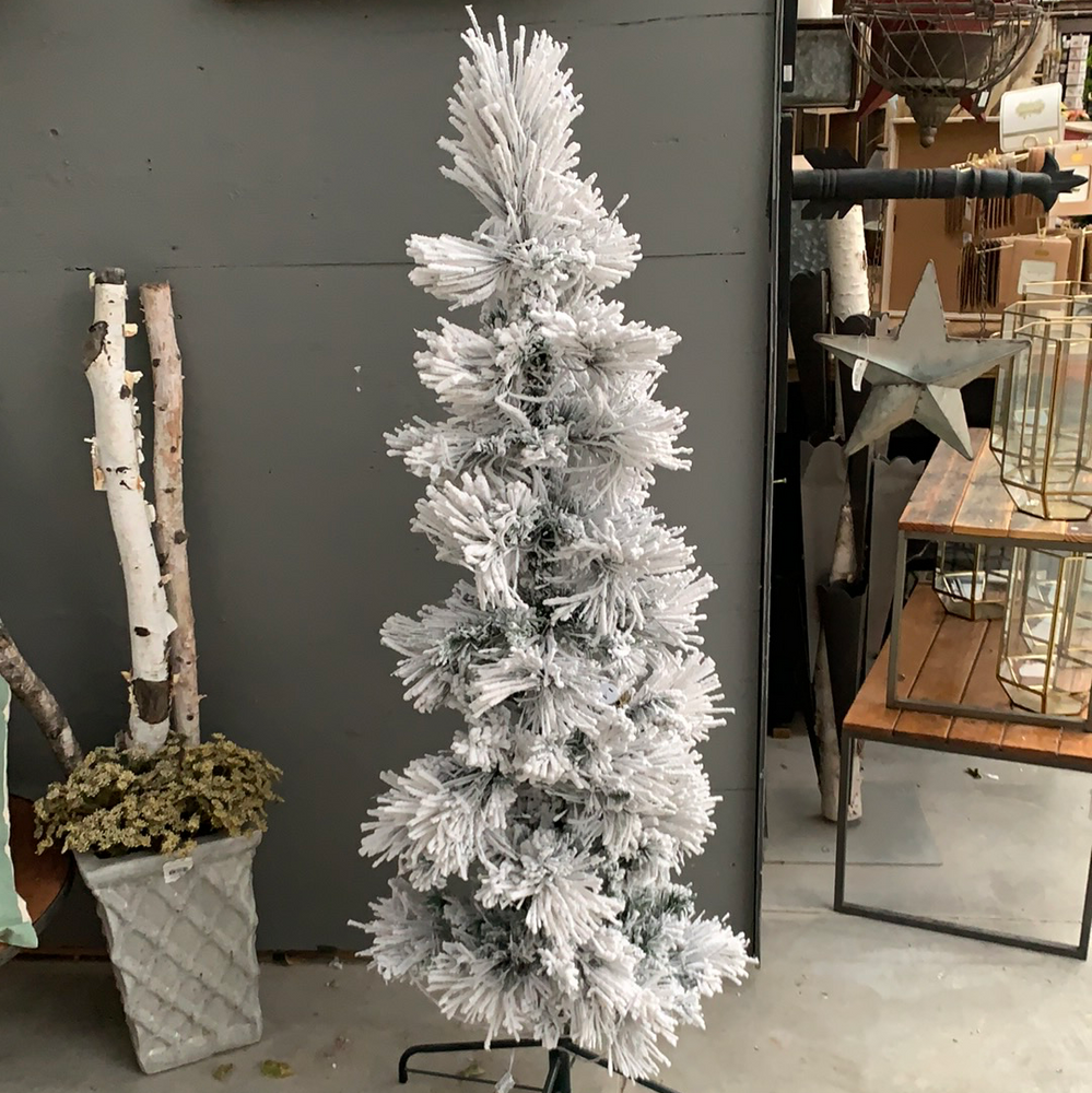 
            
                Load image into Gallery viewer, 5&amp;#39; Iceland Fir Column Flocked Pre-lit - Christmas Tree
            
        
