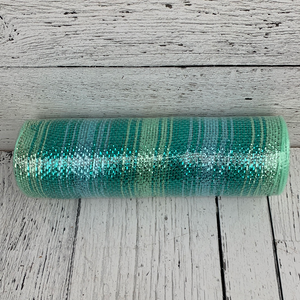 
            
                Load image into Gallery viewer, Spring - 10”x10yards Aqua/Mint Metlc Ombre Mesh
            
        
