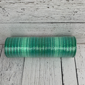 
            
                Load image into Gallery viewer, Spring - 10”x10yards Green/Mint Iridescent Metallic Ombre Mesh
            
        