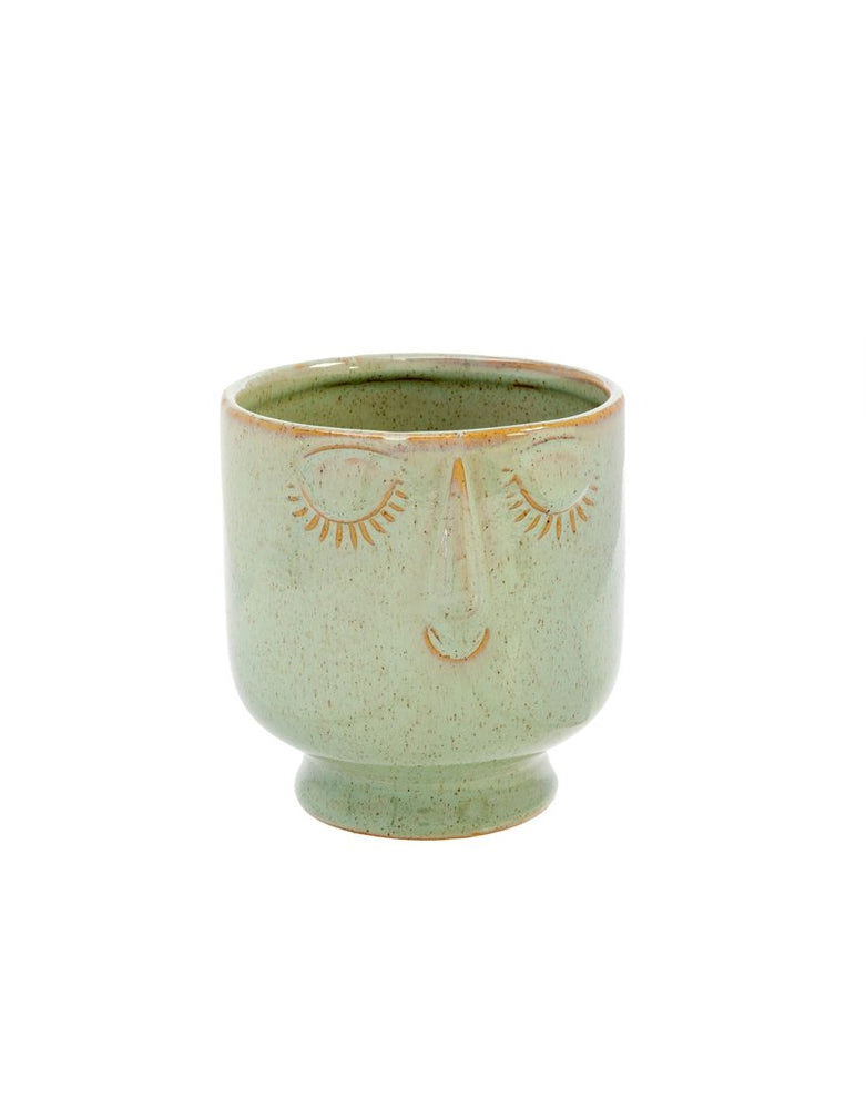 Friendly Face Pot L, Moss