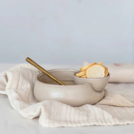 
            
                Load image into Gallery viewer, Stoneware Cracker &amp;amp; Soup Bowl - Cream
            
        