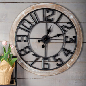 Metal & Wood Wall Clock