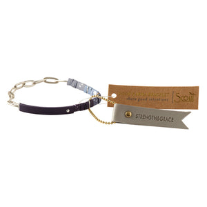 Good Karma Ombre Bracelet with Chain - Strength & Grace Midnight Silver