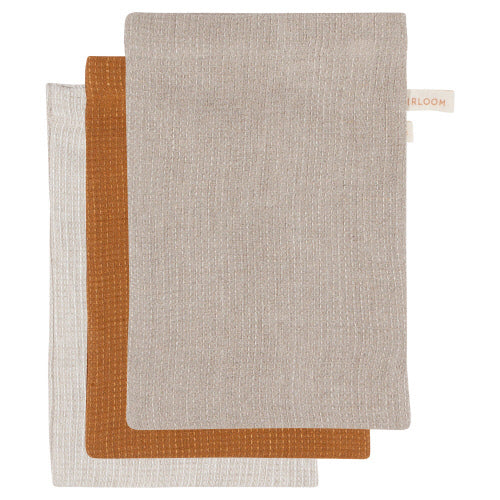 Linen Bath Mitt - Set of 3